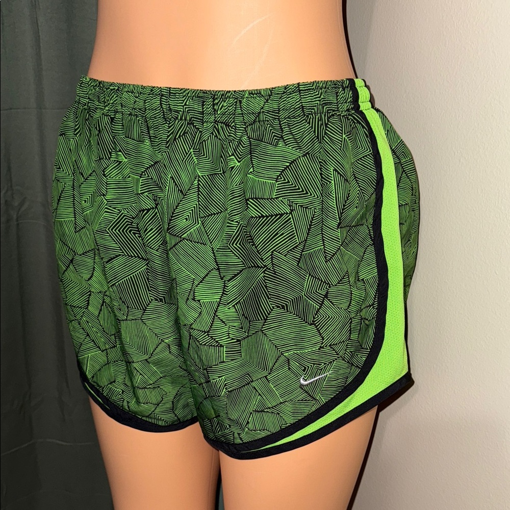Nike Dri-FIT Tempo Running Shorts | Women's Large | Neon Green & Black Print